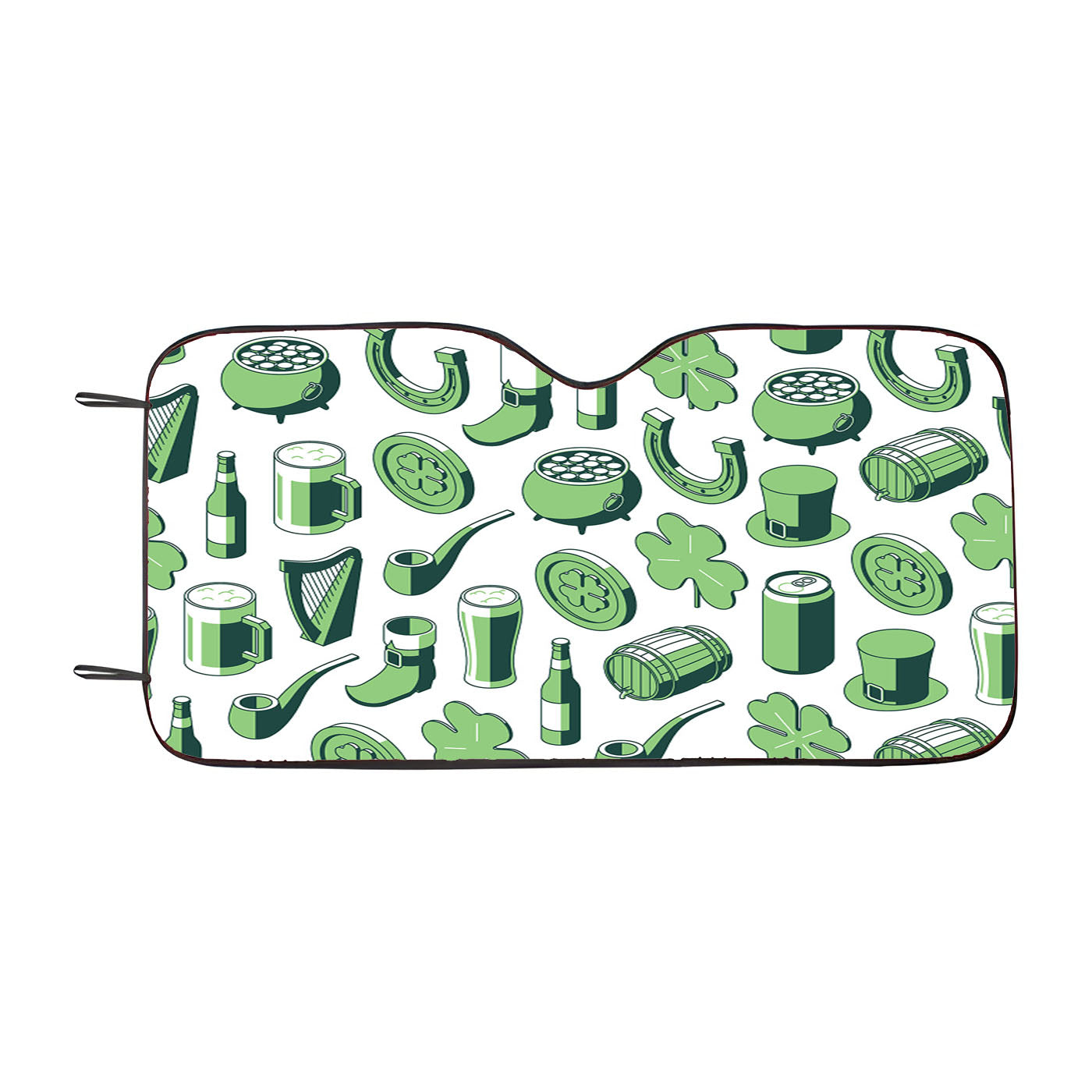 Isometric St Patricks Day Pattern 07 Car Windshield Sunshade