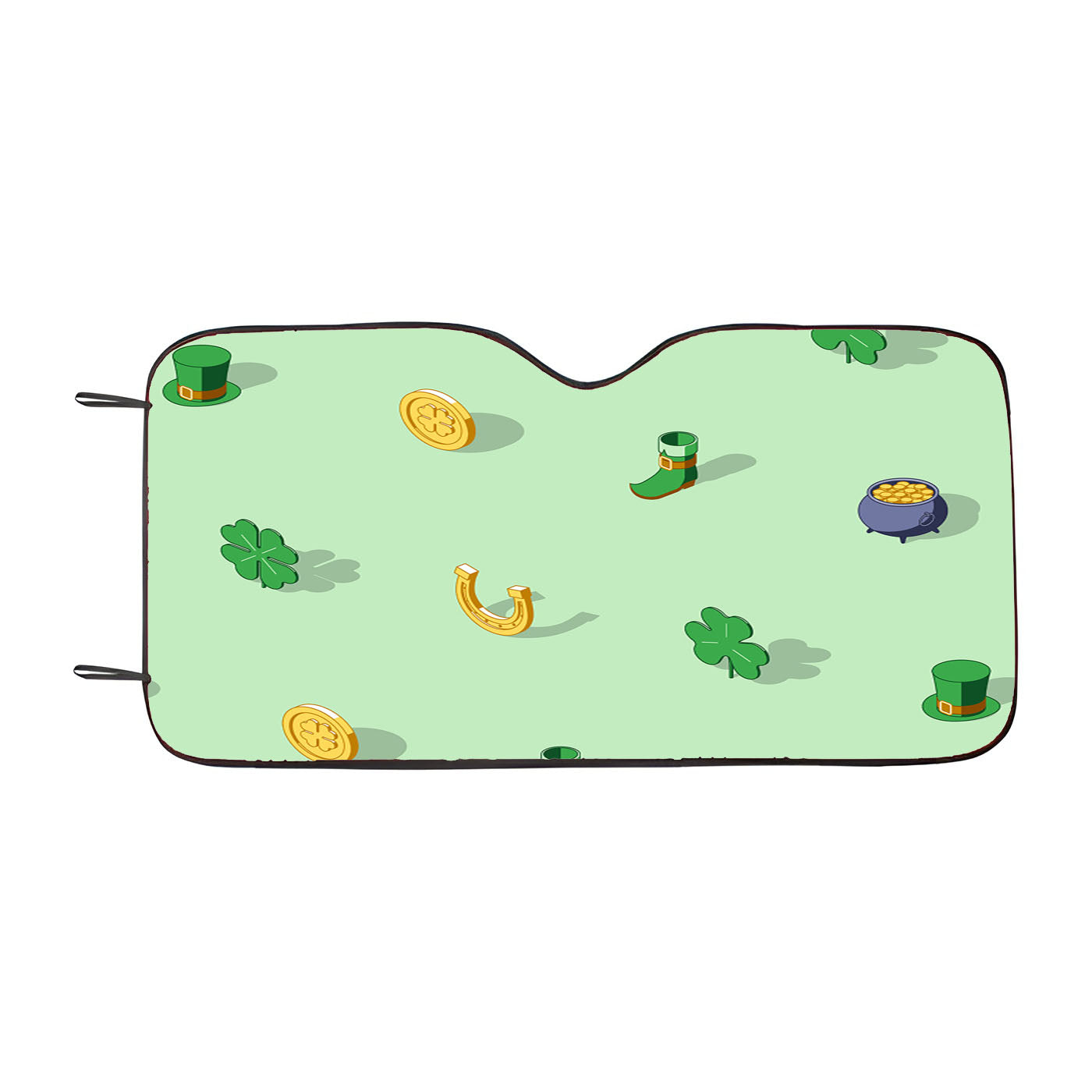 Isometric St Patricks Day Pattern 09 Car Windshield Sunshade