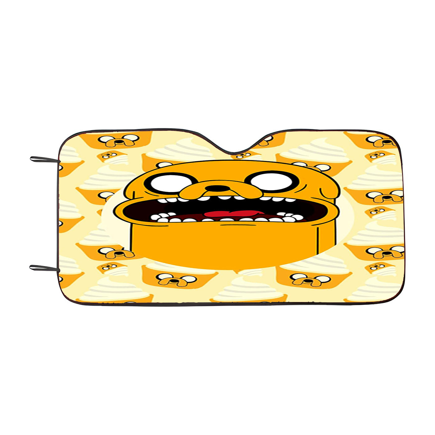 Jake Adventure Time Doodle Ice Cream Car Windshield Sunshade