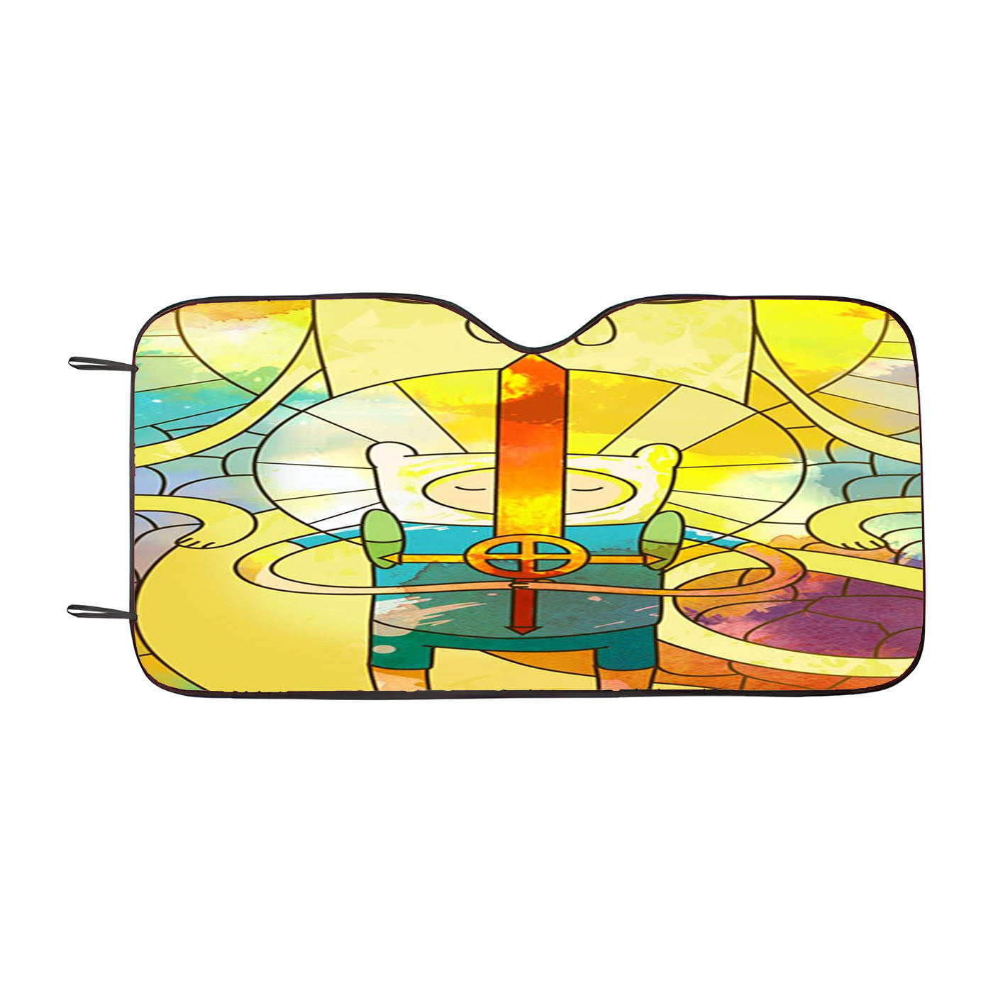 Jake And Finn Adventure Time Stained Glasses Car Windshield Sunshade