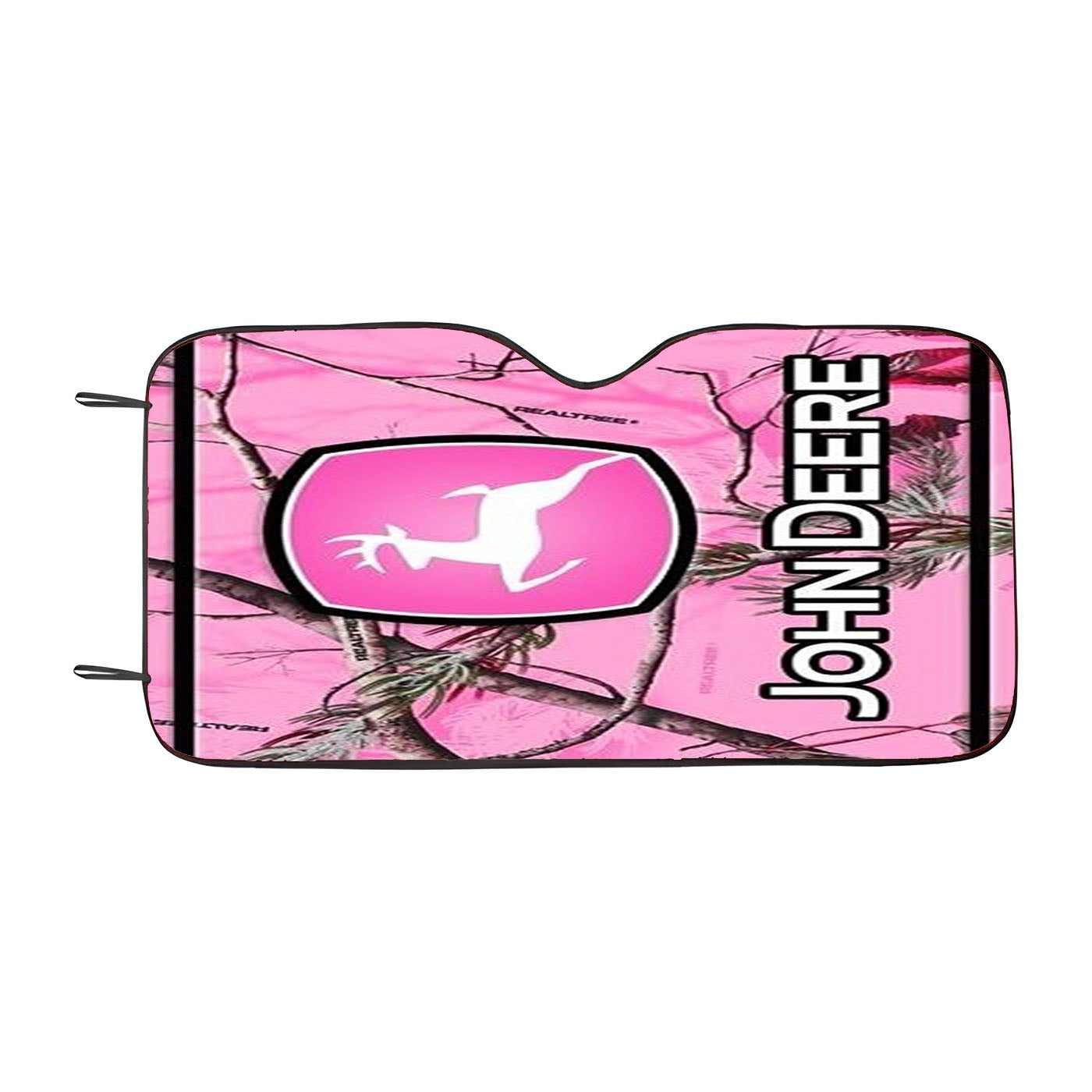 John Deere Pink Camo Car Windshield Sunshade