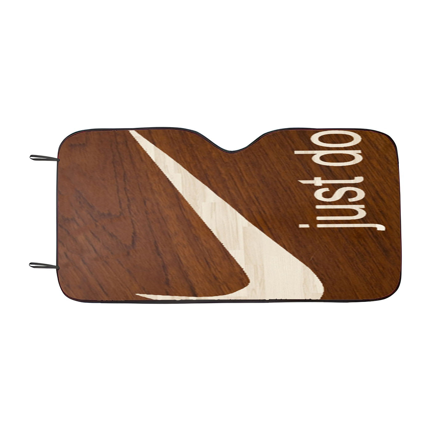 Just Do It Cream Wood Car Windshield Sunshade