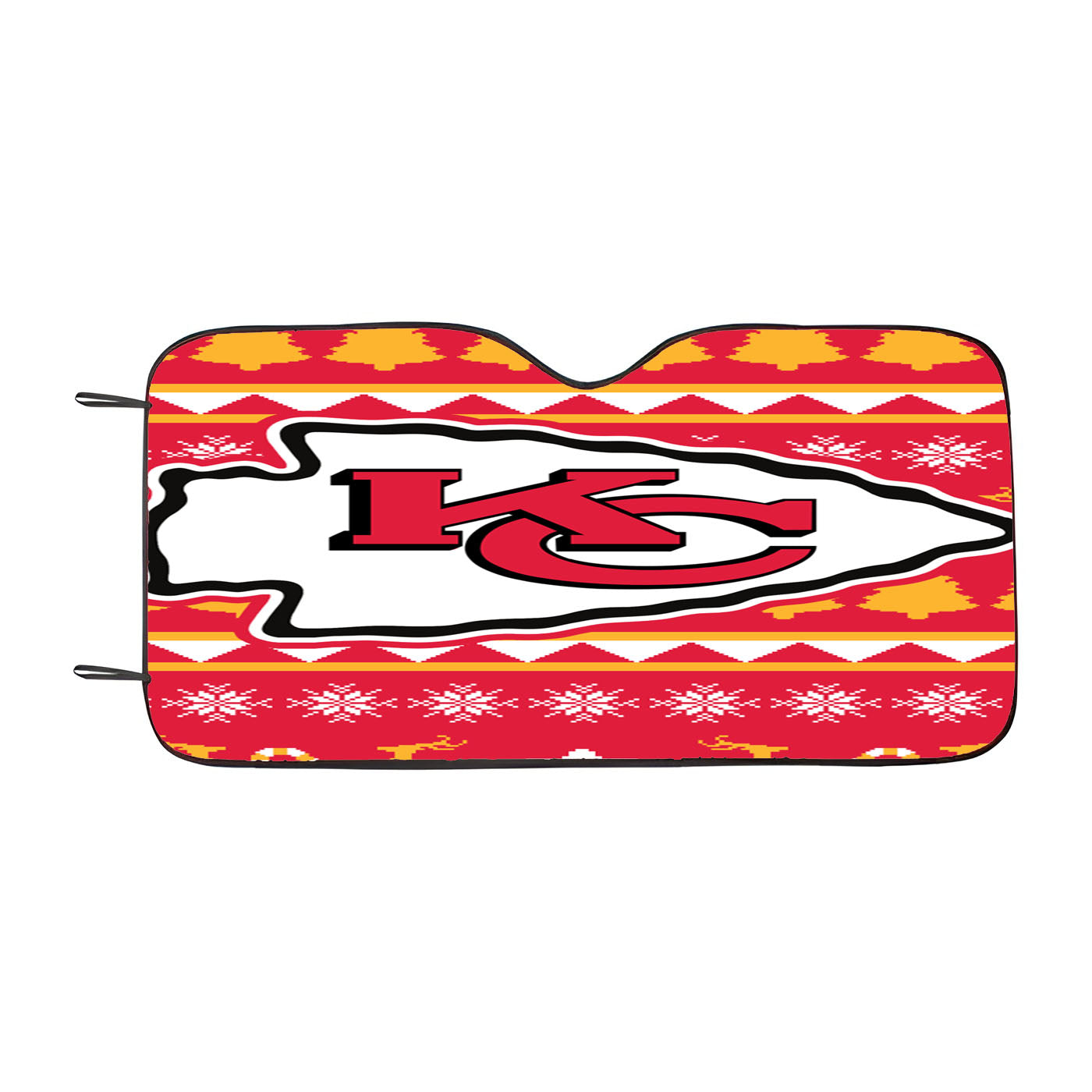 Kansas City Chiefs Christmas Sweater Car Windshield Sunshade