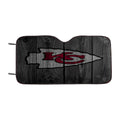 Kansas City Chiefs Nfl Logo Dark Wood Wallpaper Car Windshield Sunshade