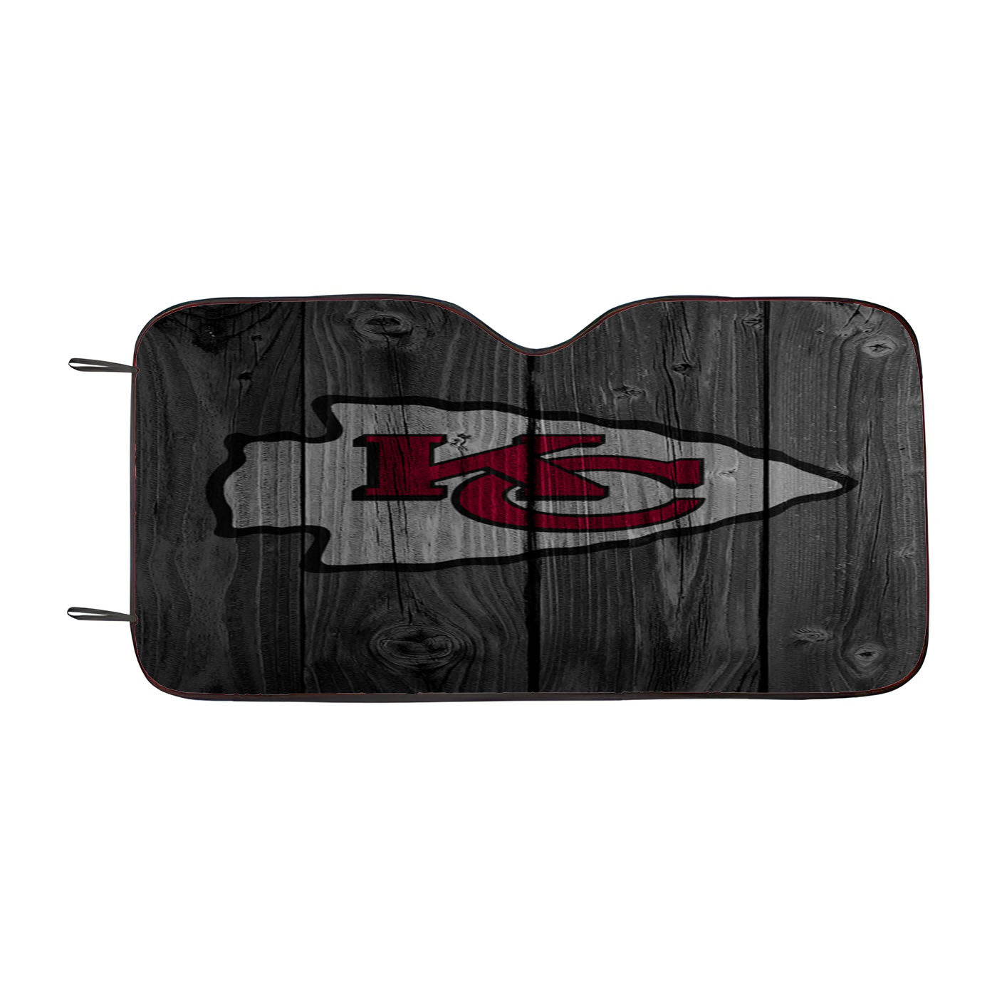 Kansas City Chiefs Nfl Logo Dark Wood Wallpaper Car Windshield Sunshade