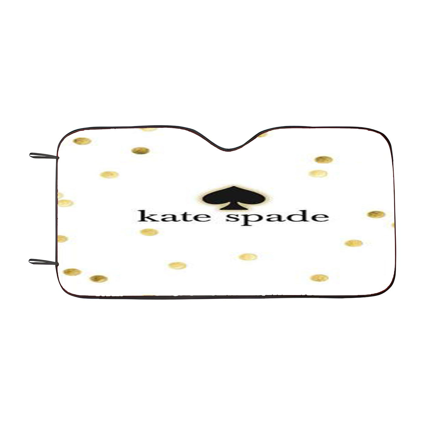 Kate Spade Logo Gold Polkadot Glitter Car Windshield Sunshade