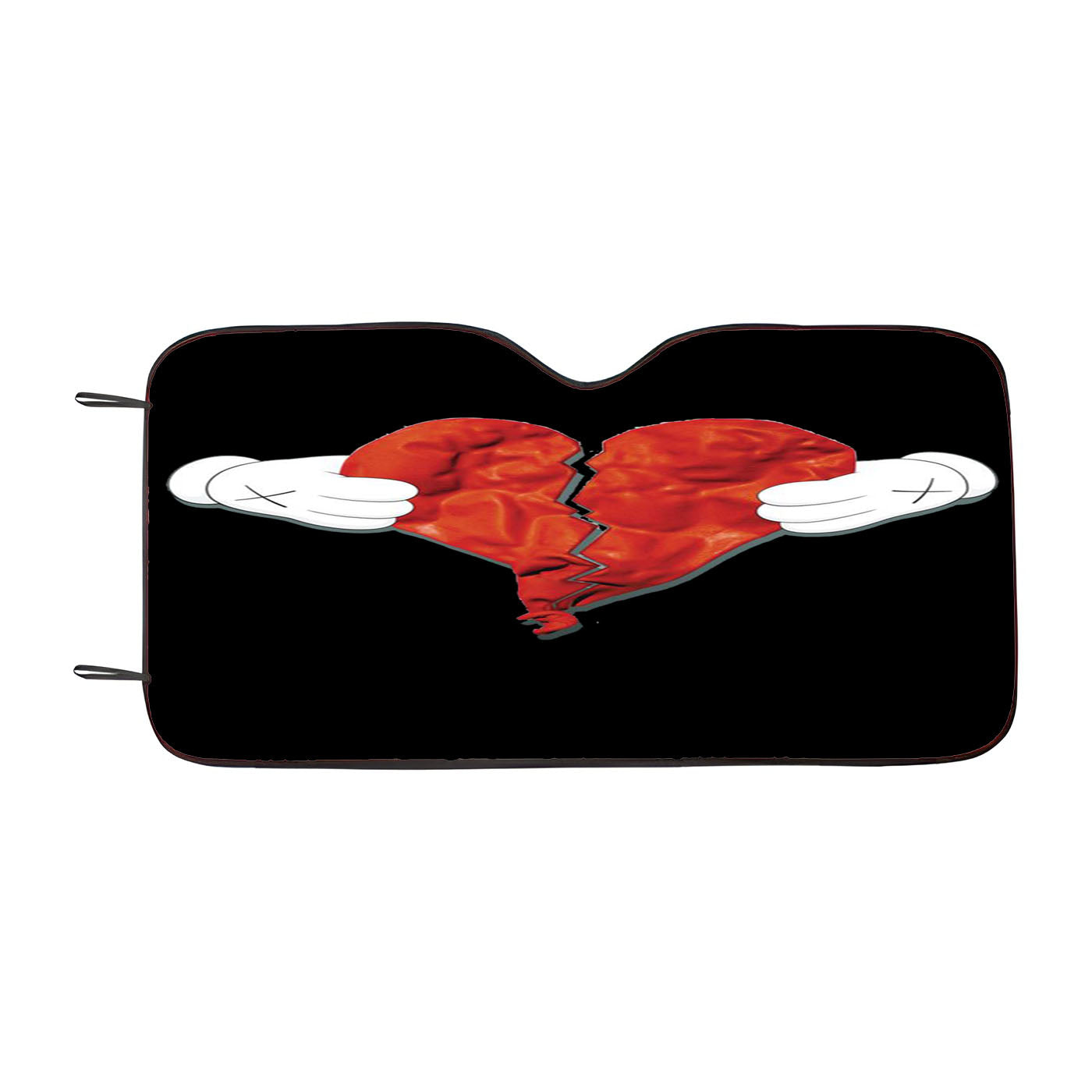 Kaws Broken Hearth Car Windshield Sunshade