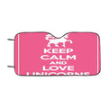 Keep Calm Love Unicorns Car Windshield Sunshade