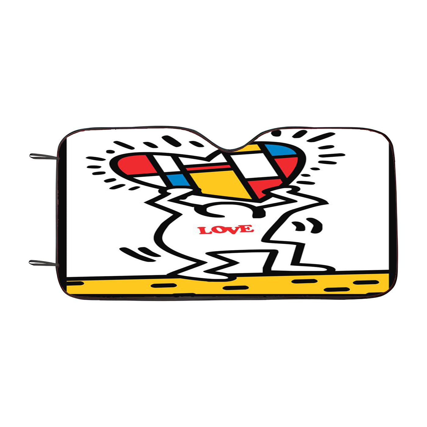 Keith Haring Lover Destil Pattern Car Windshield Sunshade