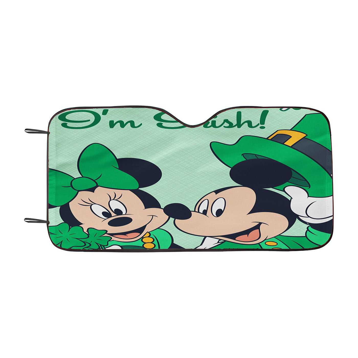 Kiss Me I%27M Irish Mickey %26 Minnie Car Windshield Sunshade