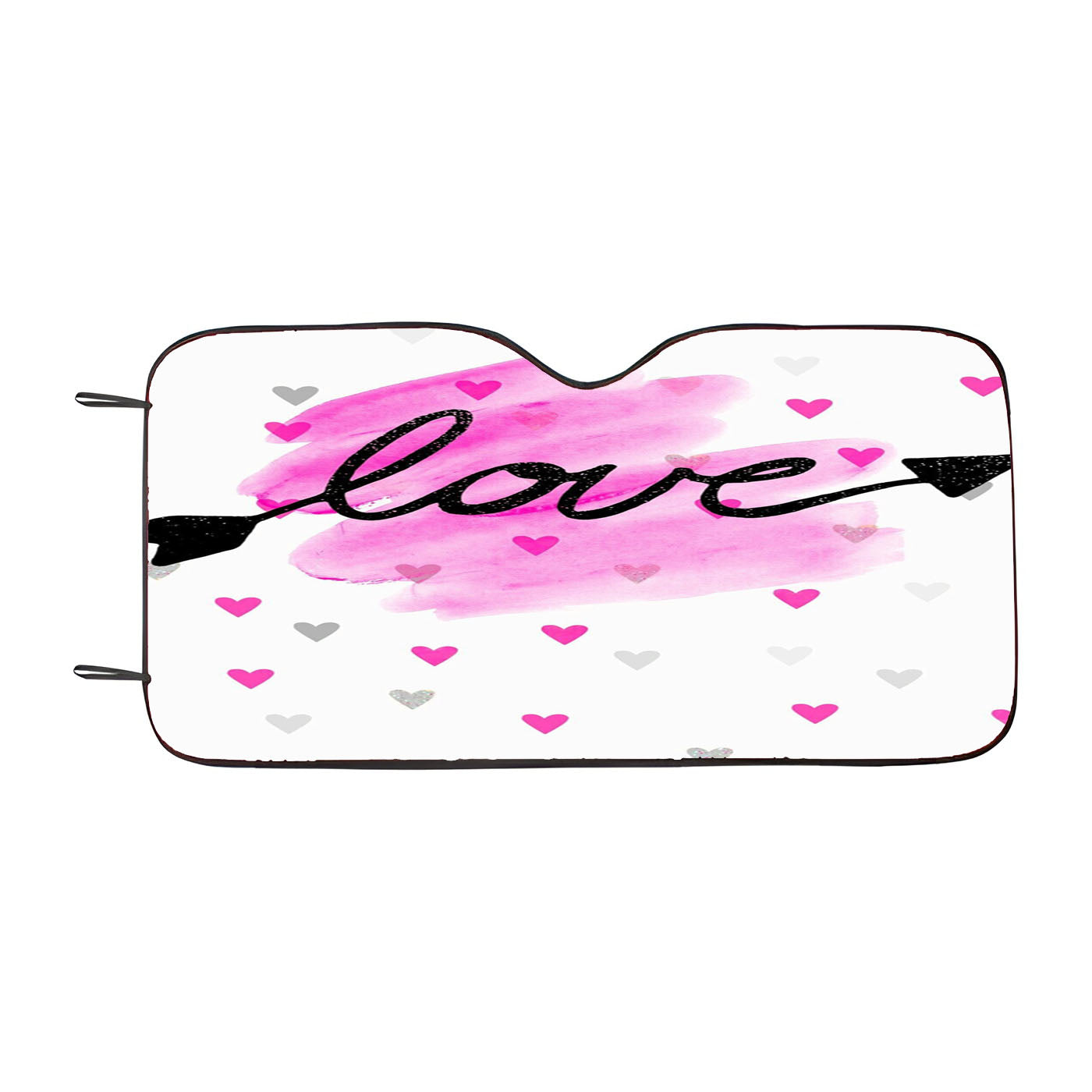Kitty Pink Valentine Pattern Love Car Windshield Sunshade