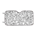 Legend Black White Doodle Keith Haring Pattern Car Windshield Sunshade