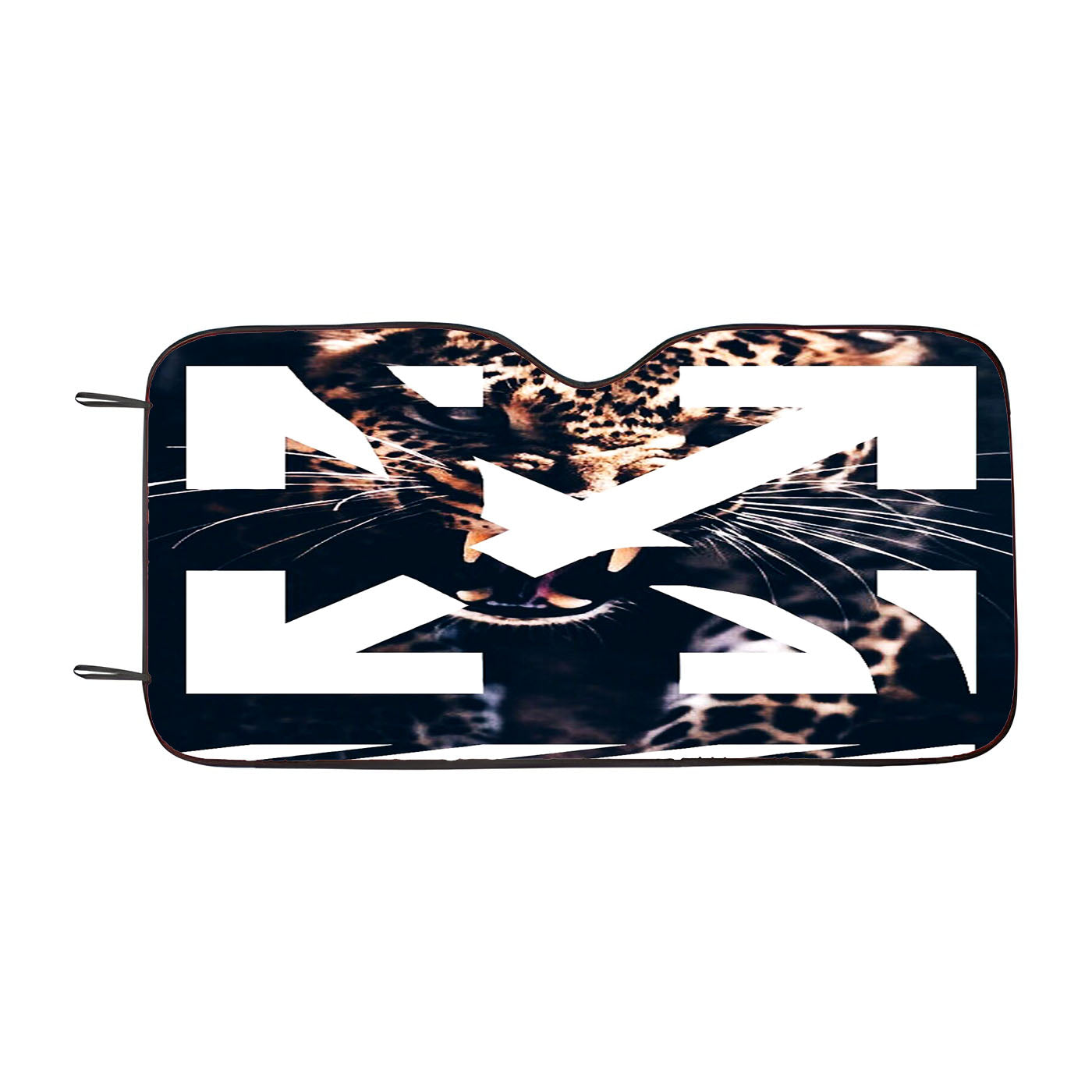 Leopard X Off White Car Windshield Sunshade