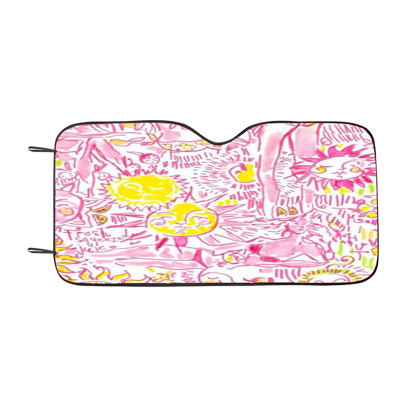 Lillypulitzer Pink Shunsine Pattern Car Windshield Sunshade