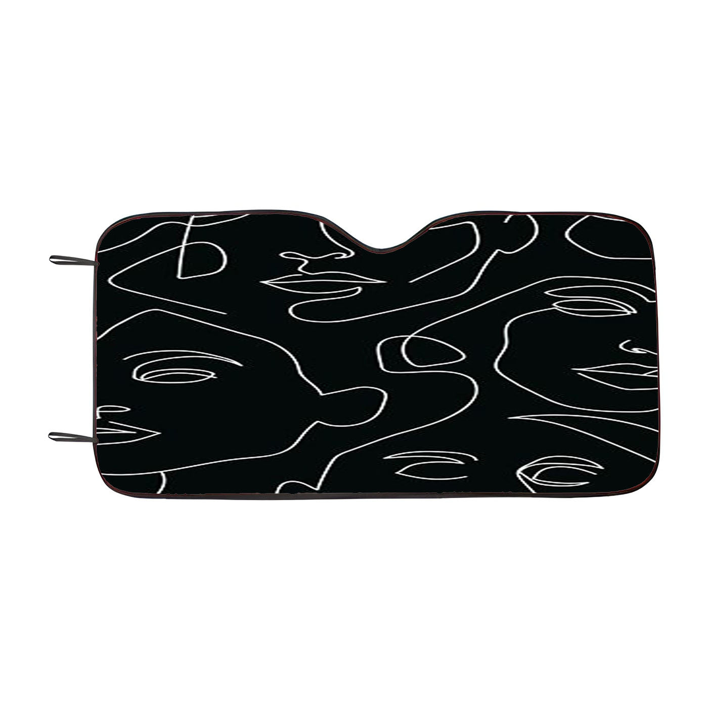 Line Face Art Pattern Car Windshield Sunshade