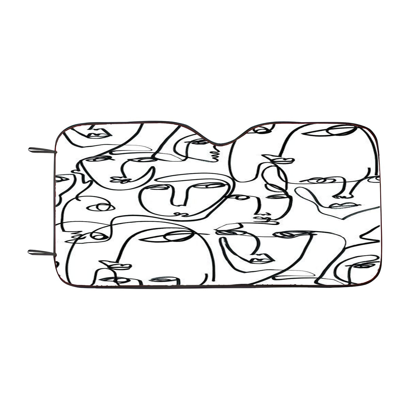 Line Face Pattern Car Windshield Sunshade
