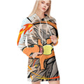 Pokemon Charizard Orange Bkg All Over Print Blanket Hoodie