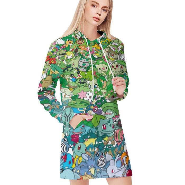 Pokemon Collection Of Neon Time All Over Print Blanket Hoodie
