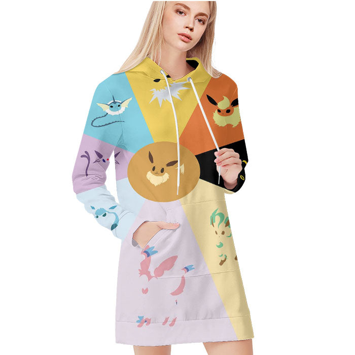 Pokemon Eevee Collage All Over Print Blanket Hoodie