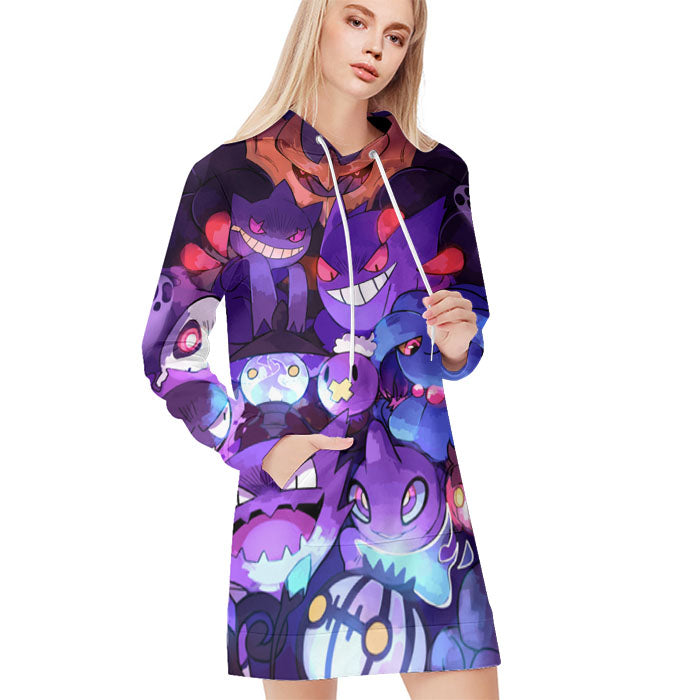 Pokemon Gastly Evolve Ghost Type All Over Print Blanket Hoodie