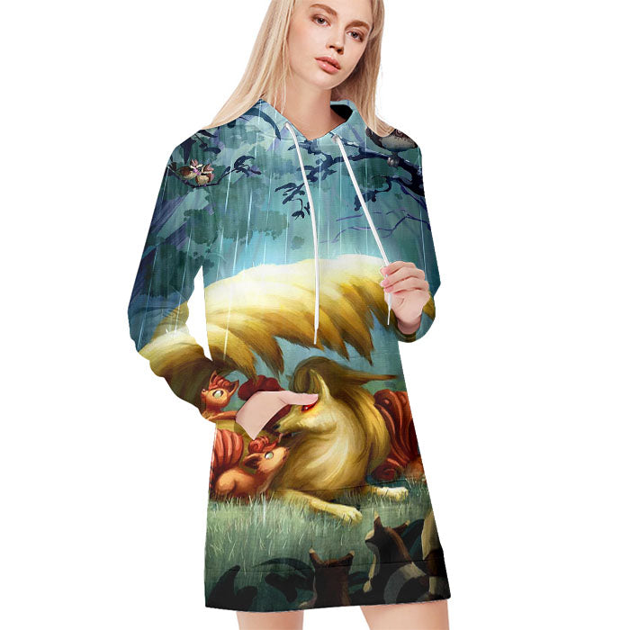 Pokemon Night Halloween All Over Print Blanket Hoodie