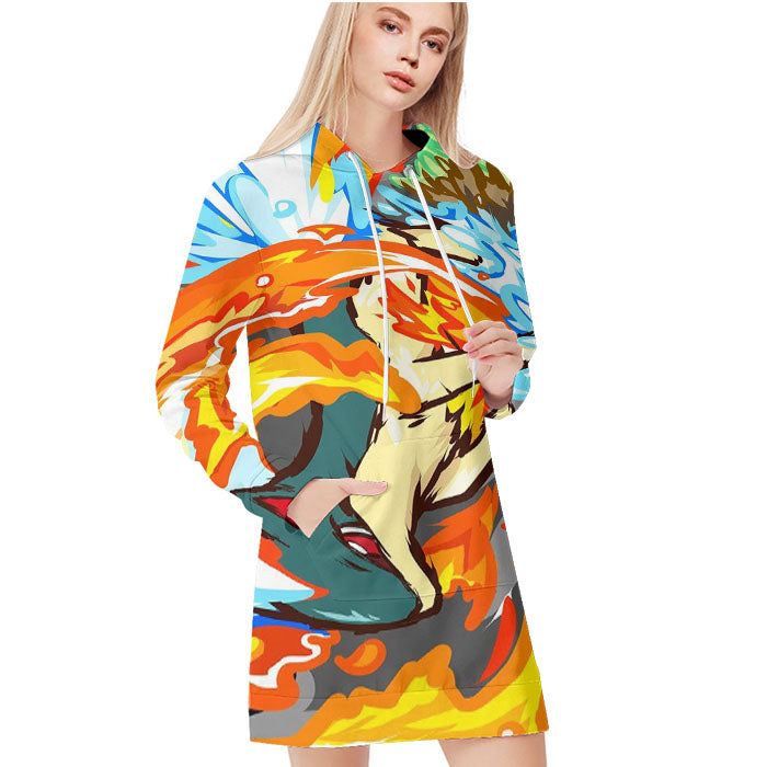 Pokemon Quilava All Over Print Blanket Hoodie