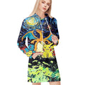 Pokemon Stained Glass Eevee Evolutions All Over Print Blanket Hoodie