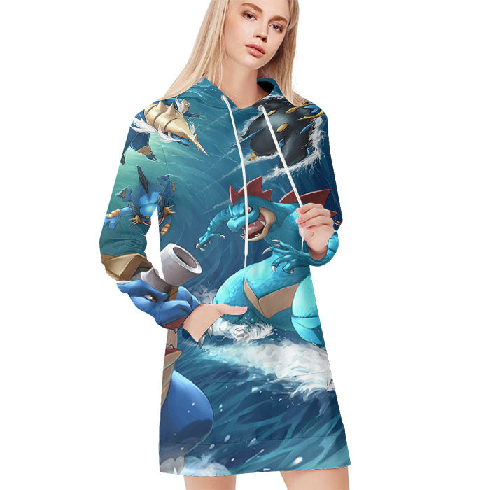 Pokemon Water Element All Over Print Blanket Hoodie