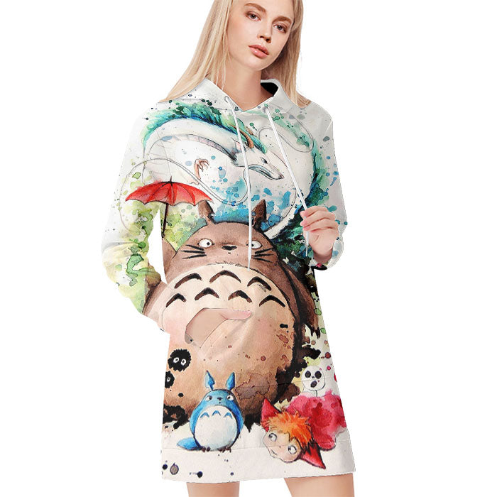 Totoro Cartoon All Over Print Blanket Hoodie