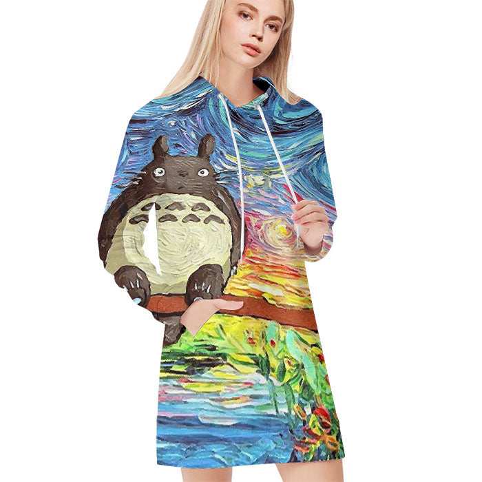 Totoro Silhouette All Over Print Blanket Hoodie