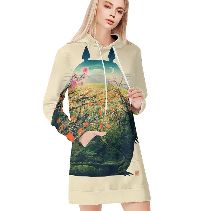 Totoro Starry Night All Over Print Blanket Hoodie