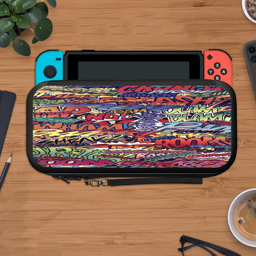Action Packed Pow Comic Stickerbomb Protective Carry Switch Nintendo Switch 2 Case