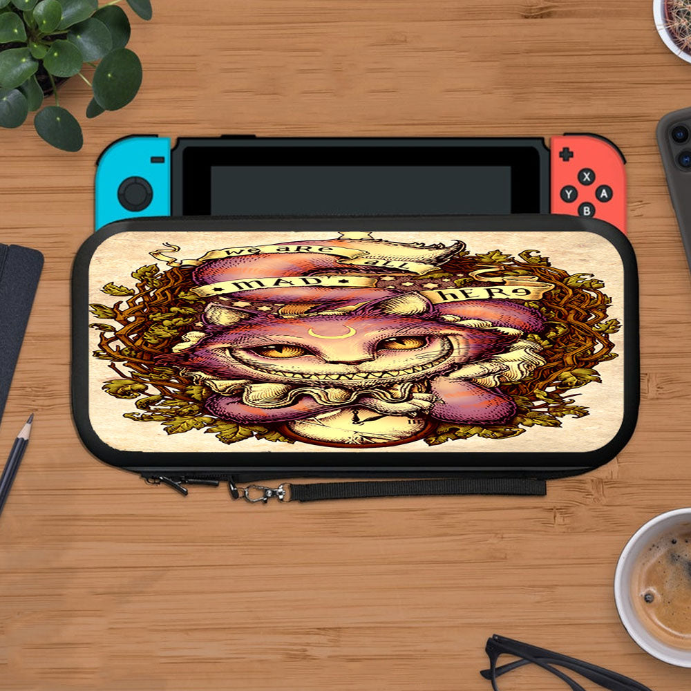Alice Cheshire Cat Mad Here Art Protective Carry Switch Nintendo Switch 2 Case