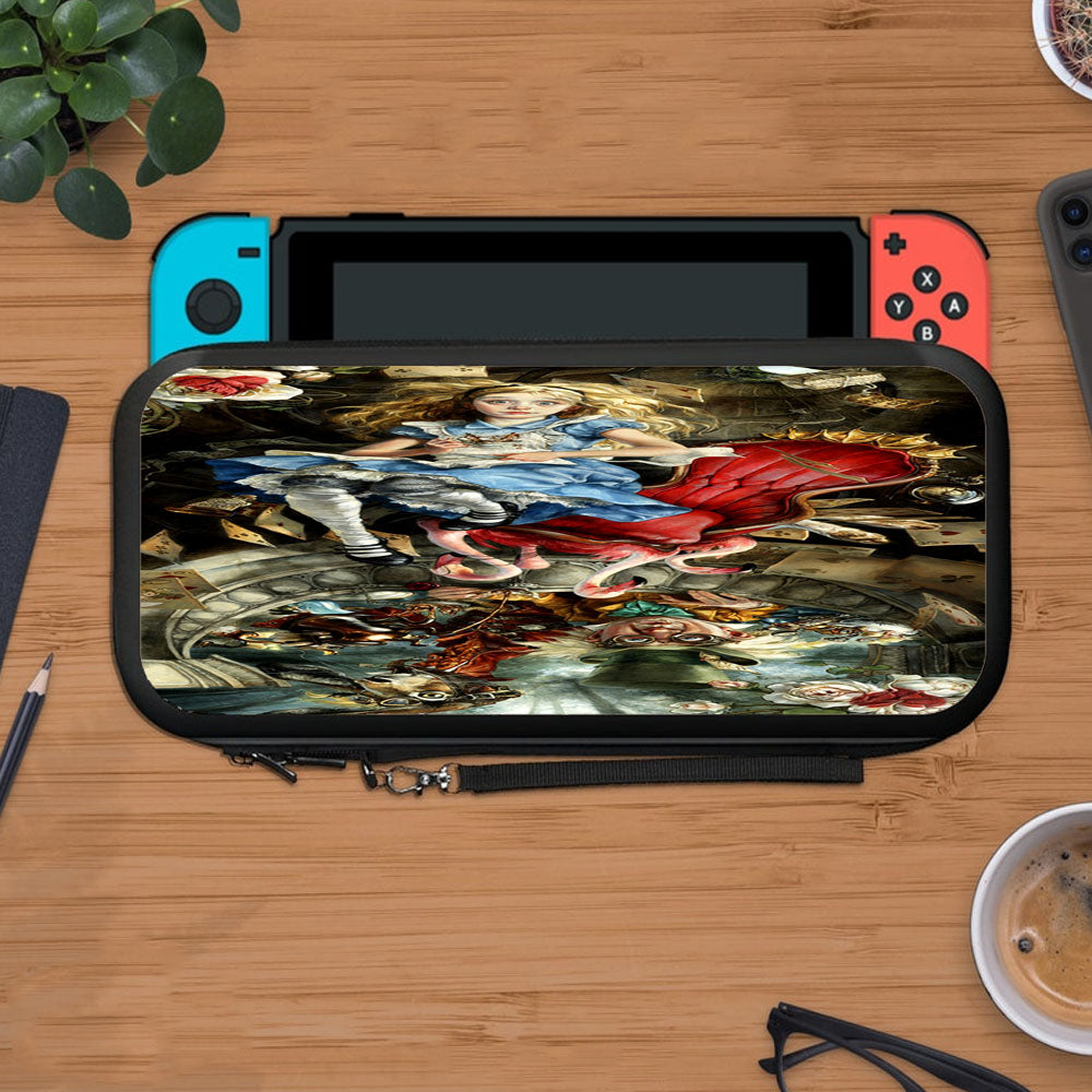 Alice In Wonderland Characters Art Flamingo Protective Carry Switch Nintendo Switch 2 Case