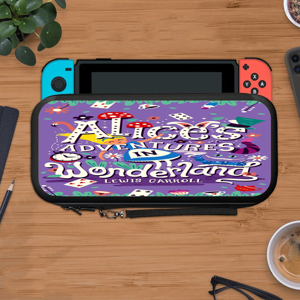 Alices Adventures In Wonderland Book Purple Protective Carry Switch Nintendo Switch 2 Case