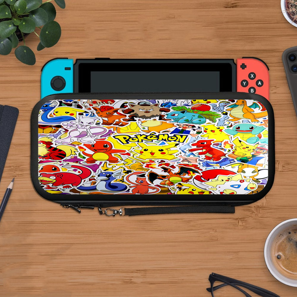 All Pokemon Cartoon Creature Characters Sticker Collage Protective Carry Switch Nintendo Switch 2 Case