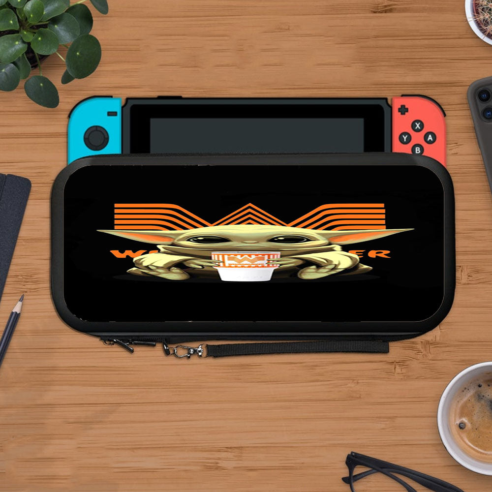 Baby Yoda Drink Whataburger Logo Mandalorian Protective Carry Switch Nintendo Switch 2 Case