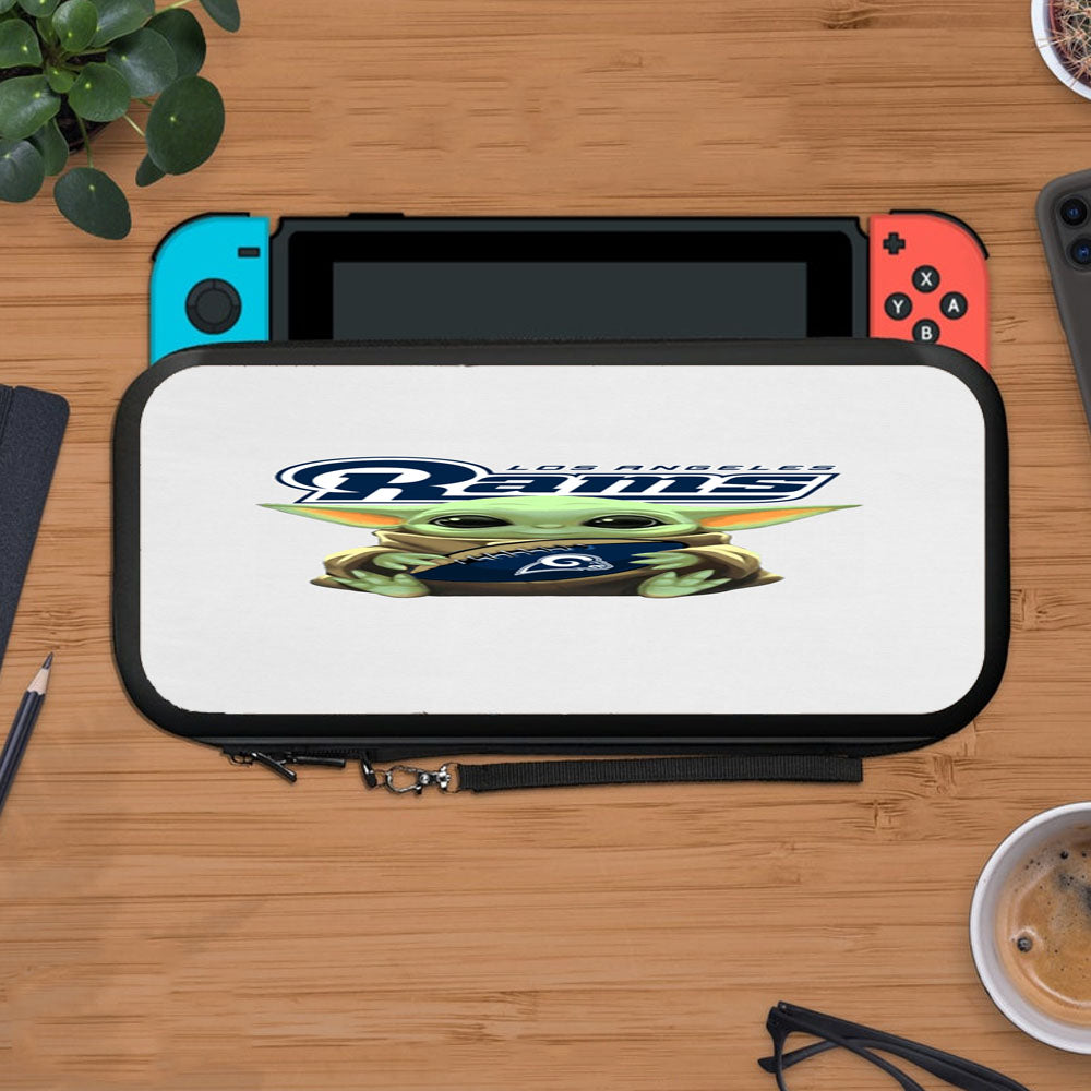 Baby Yoda Loves Los Angeles Rams Protective Carry Switch Nintendo Switch 2 Case