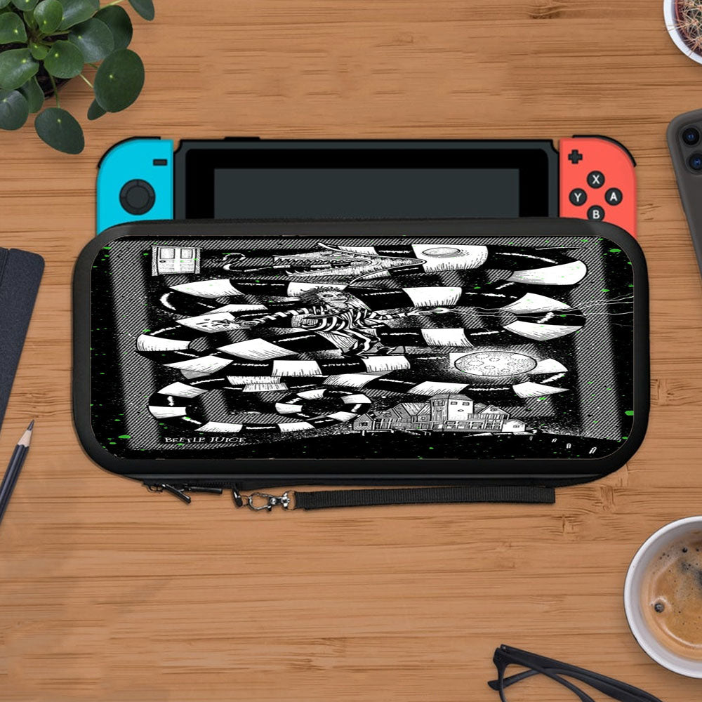 Beetlejuice Tim Burton Black White Snake Protective Carry Switch Nintendo Switch 2 Case
