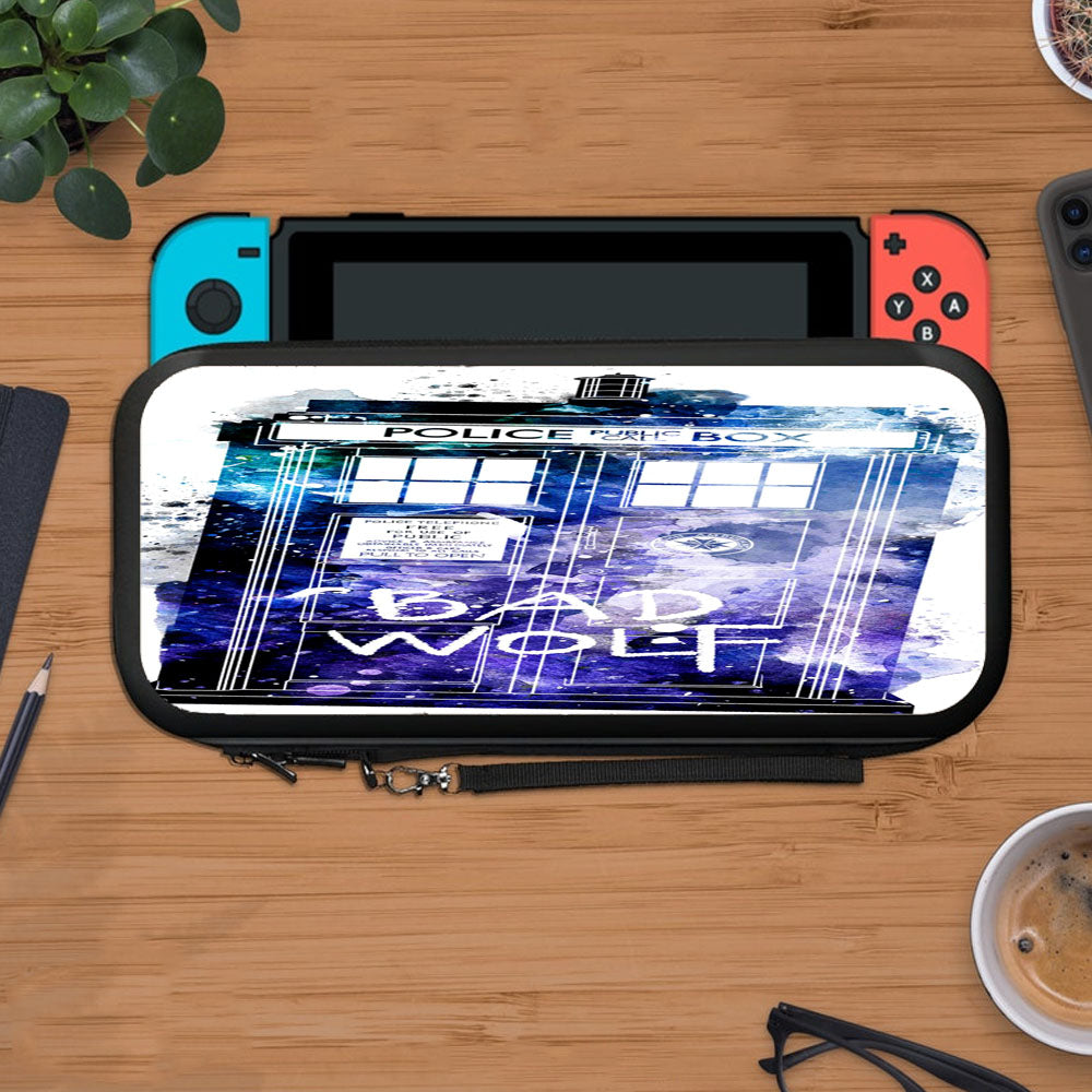 Blue Paint Doctor Who Tardis Door Protective Carry Switch Nintendo Switch 2 Case