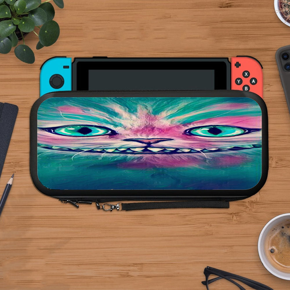 Cheshire Cat Pink And Blue Art Watercolor Protective Carry Switch Nintendo Switch 2 Case
