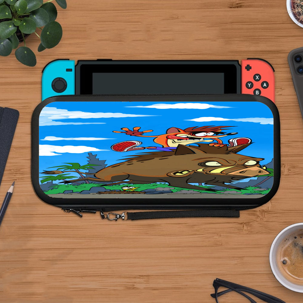 Crash Bandicoot Crazy Adventure Riding Pig Protective Carry Switch Nintendo Switch 2 Case