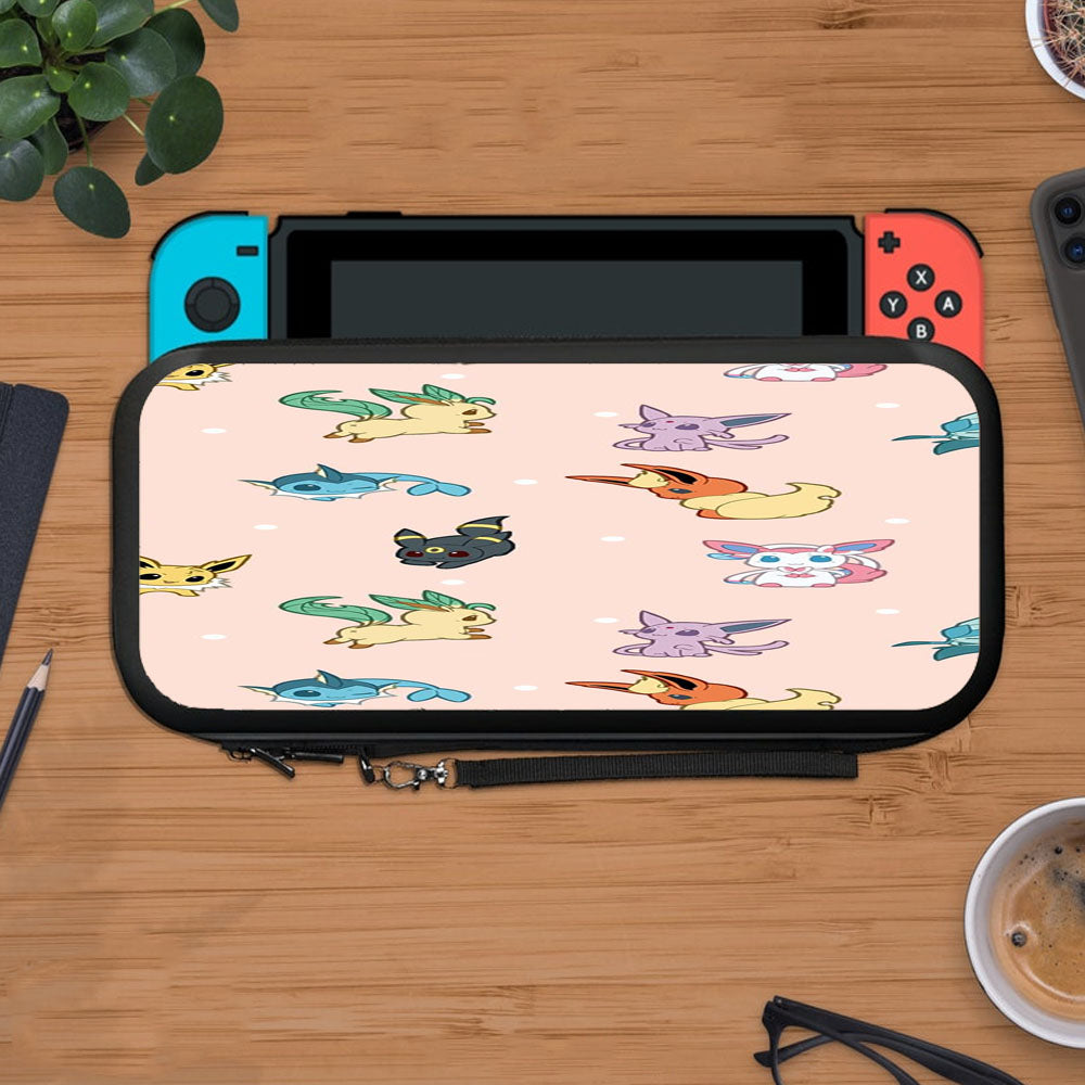 Cute Eevee Pokemon Eeveelutions Pattern Protective Carry Switch Nintendo Switch 2 Case