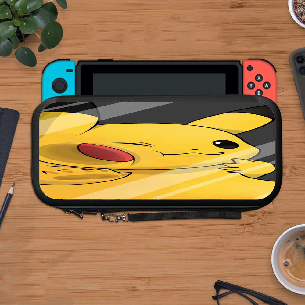 Cute Face Pokemon Pikachu Trapped On Mirror Protective Carry Switch Nintendo Switch 2 Case