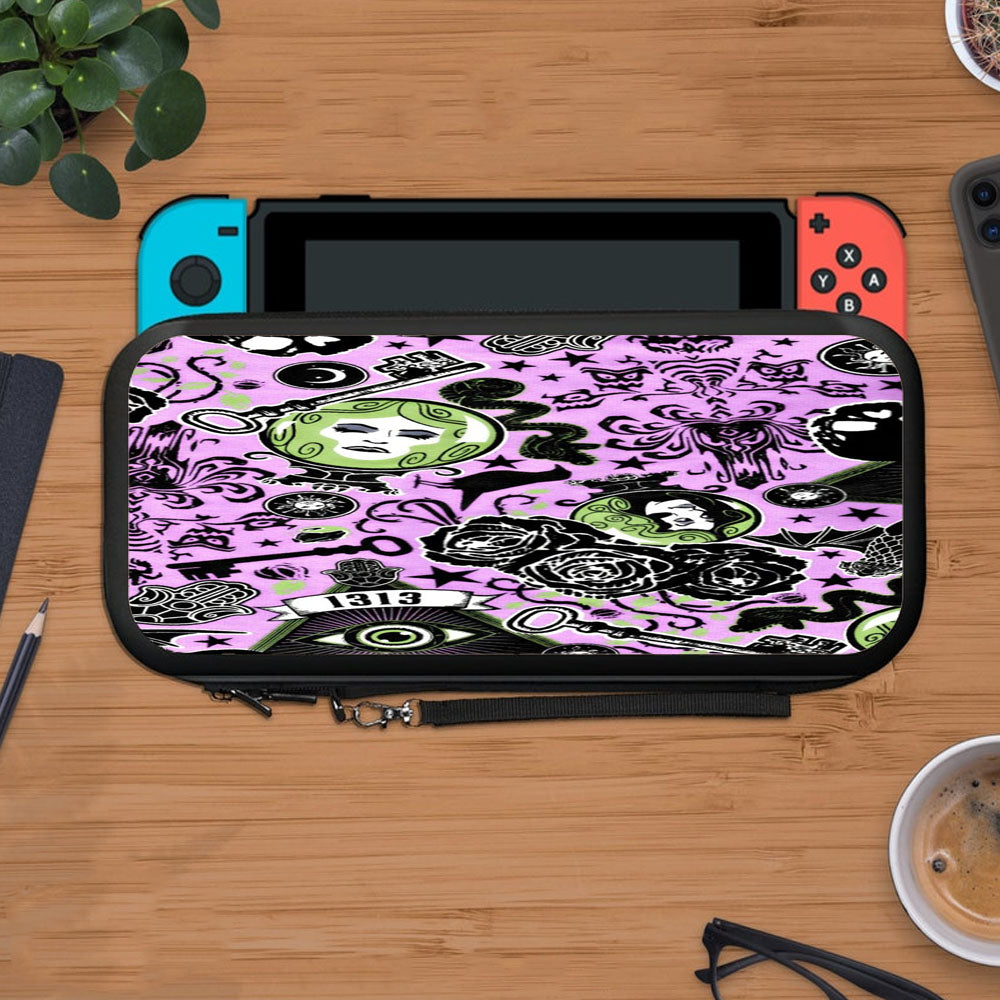 Disney Dark Haunted Mansion Sketch Purple Protective Carry Switch Nintendo Switch 2 Case