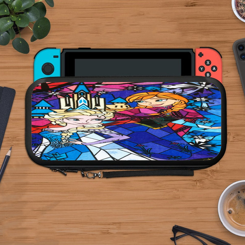 Elsa And Anna Frozen Stined Glass Protective Carry Switch Nintendo Switch 2 Case