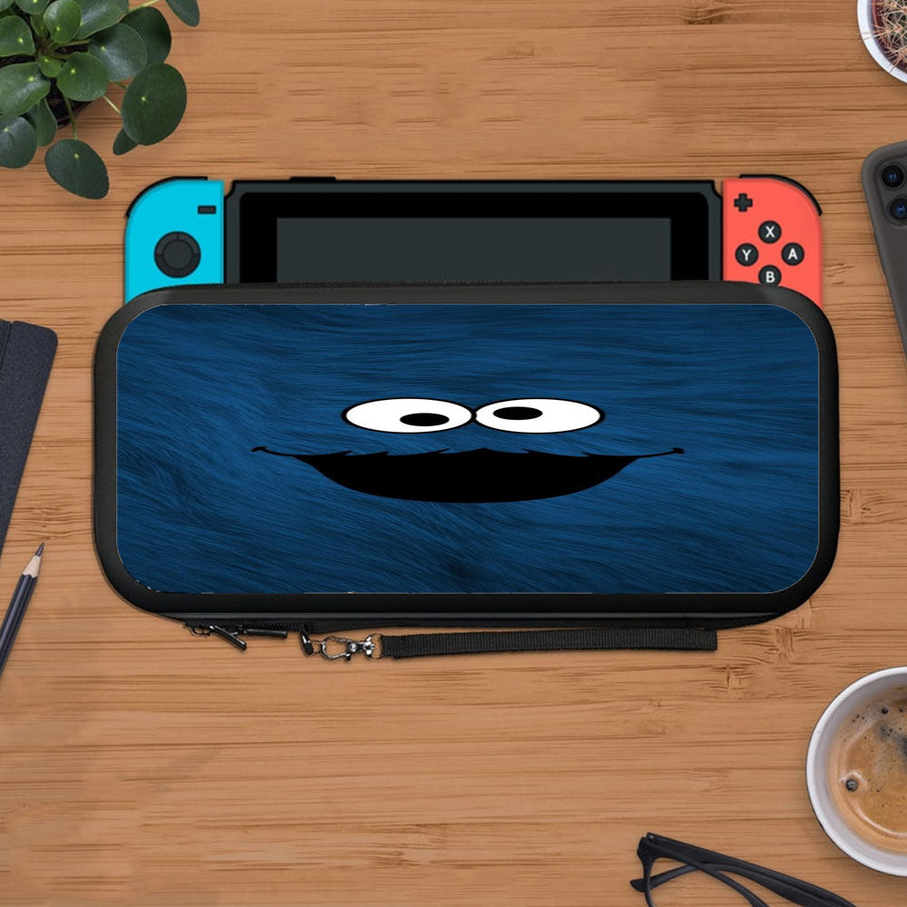 Funny Sesame Street Blue Face Puppet Protective Carry Switch Nintendo Switch 2 Case