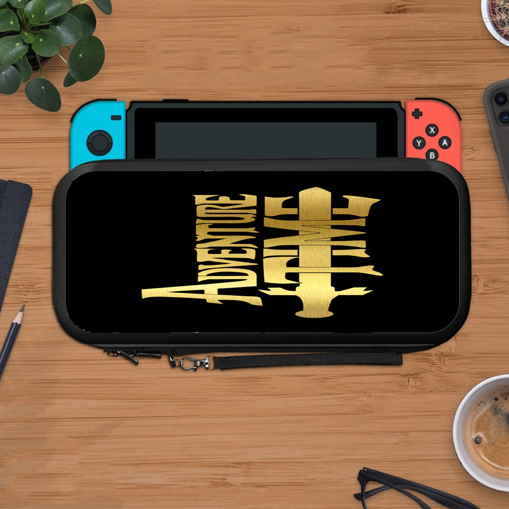 Gold Art Adventure Time Logo Protective Carry Switch Nintendo Switch 2 Case