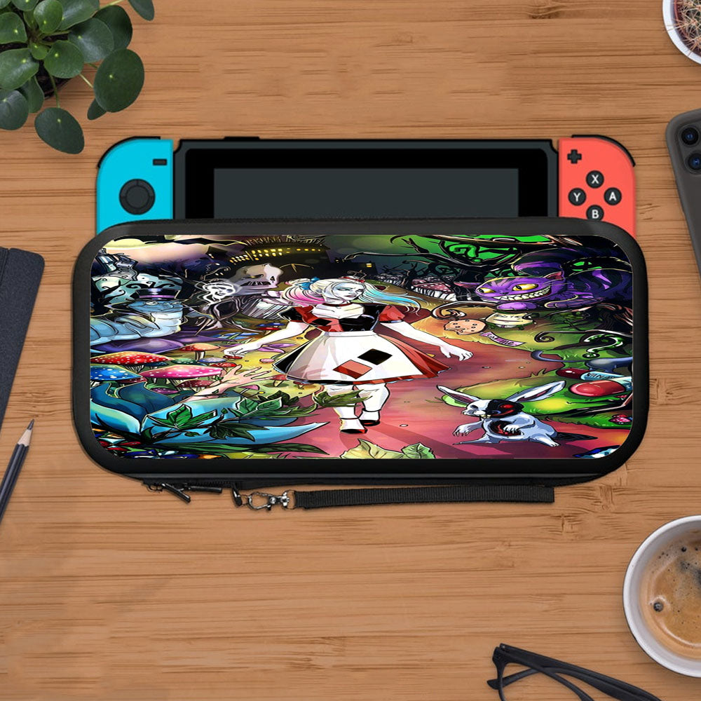 Harley Quinn Alice In Wonderland Digital Art Protective Carry Switch Nintendo Switch 2 Case
