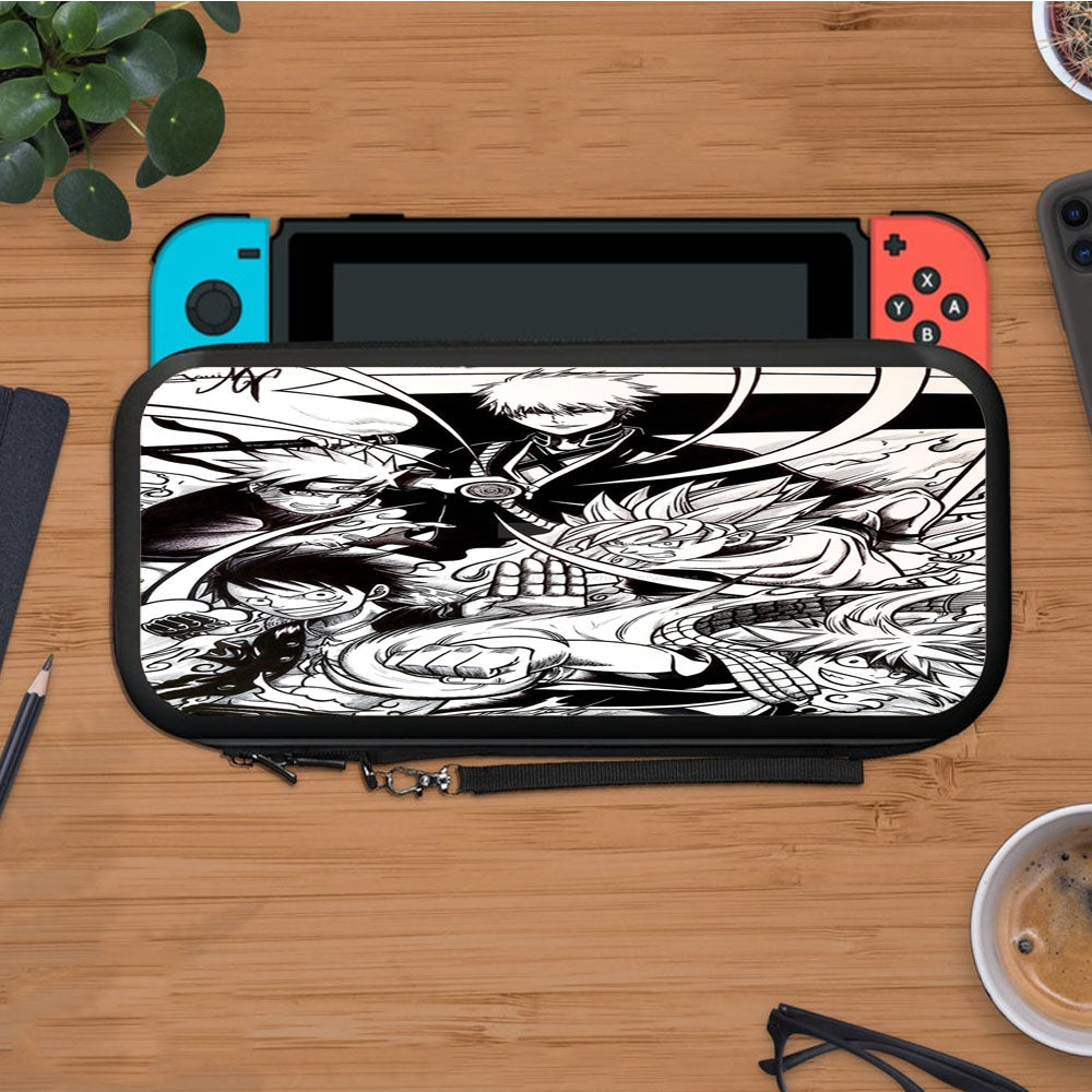 Ichigo Naruto Goku Luffy Natsu Black White Crossover Protective Carry Switch Nintendo Switch 2 Case